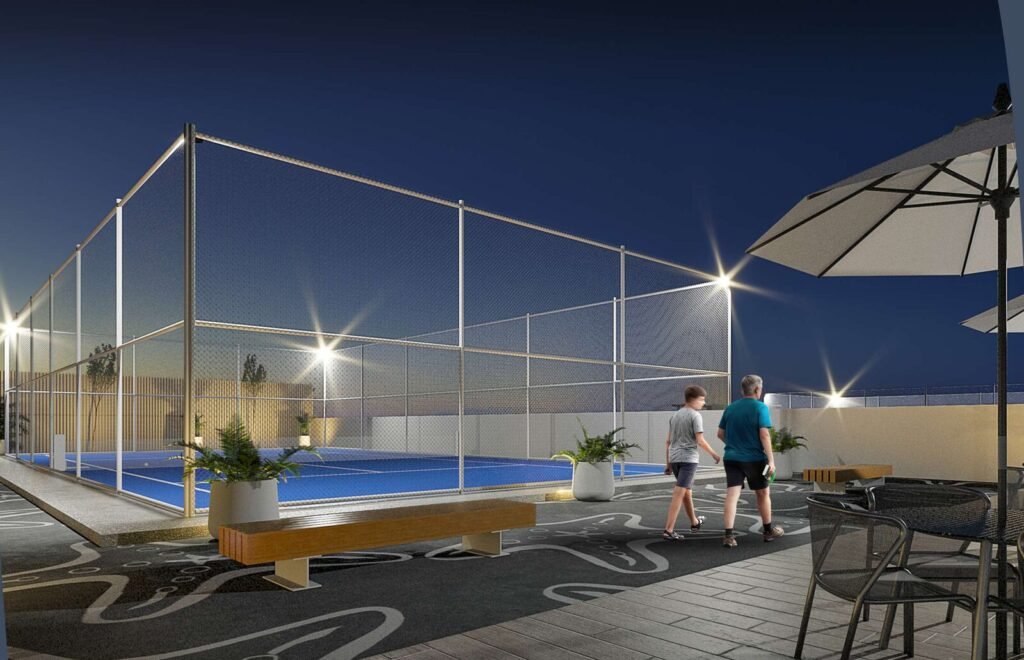 Cancha de pádel en rooftop – Aruba Grand Marina